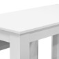 vidaXL Mesa de comedor y bancos 3 piezas madera contrachapada blanca vidaXL Mesa de comedor y bancos 3 piezas madera contrachapada blanca