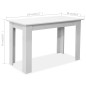 vidaXL Mesa de comedor y bancos 3 piezas madera contrachapada blanca vidaXL Mesa de comedor y bancos 3 piezas madera contrachapada blanca