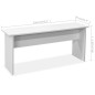 vidaXL Mesa de comedor y bancos 3 piezas madera contrachapada blanca vidaXL Mesa de comedor y bancos 3 piezas madera contrachapada blanca