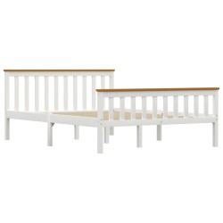 vidaXL Estructura de cama de madera de pino maciza blanca 140x200 cm  