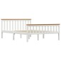 vidaXL Estructura de cama de madera de pino maciza blanca 140x200 cm  