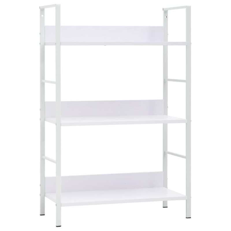 vidaXL Estantería de 3 niveles madera ingeniería blanco 60x27,6x90,5cm vidaXL Estantería de 3 niveles madera ingeniería blanco 60x27,6x90,5cm