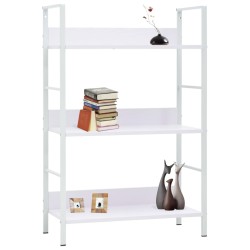 vidaXL Estantería de 3 niveles madera ingeniería blanco 60x27,6x90,5cm
