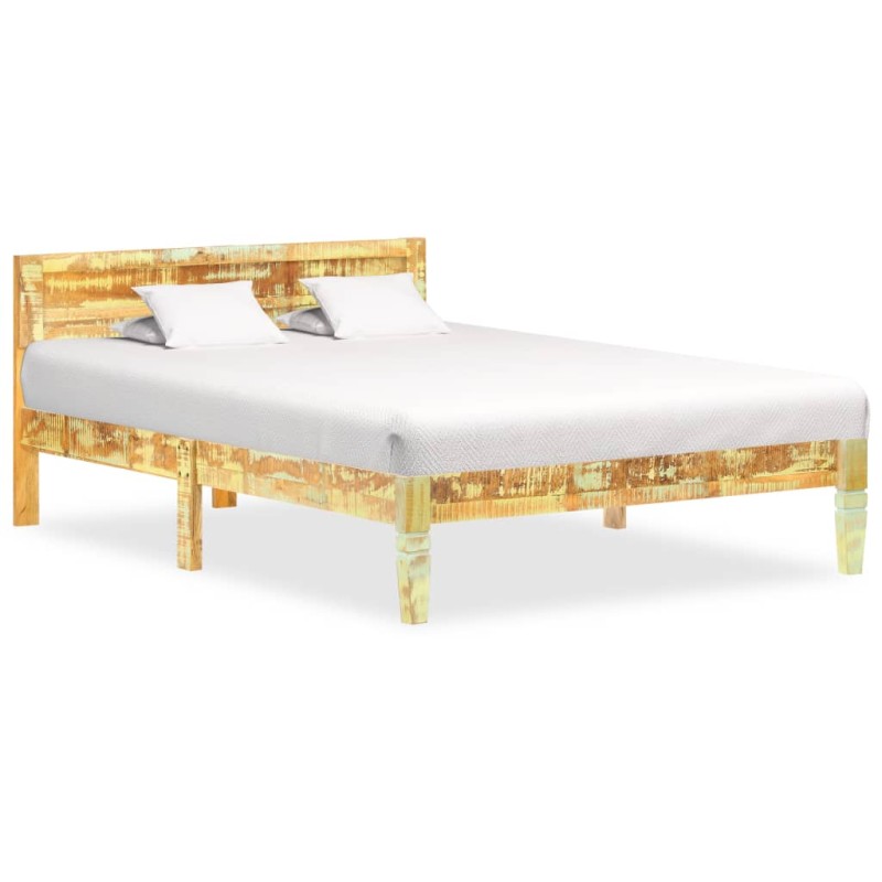 vidaXL Estructura de cama de madera maciza reciclada 120x200 cm