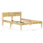 vidaXL Estructura de cama de madera maciza reciclada 120x200 cm