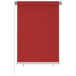 vidaXL Persiana enrollable de jardín HDPE rojo 100x140 cm