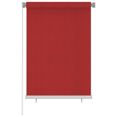 vidaXL Persiana enrollable de jardín HDPE rojo 100x140 cm