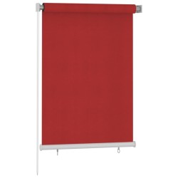 vidaXL Persiana enrollable de jardín HDPE rojo 100x140 cm