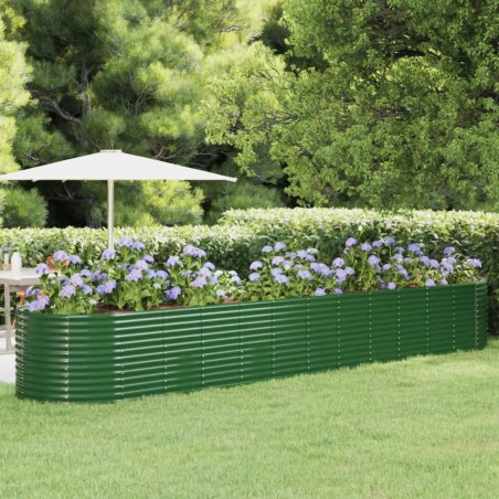 vidaXL Jardinera arriate acero recubrimiento polvo verde 507x100x68 cm