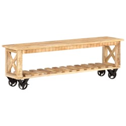 vidaXL Mueble para TV madera de mango rugosa 130x30x42 cm