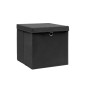 vidaXL Cajas de almacenaje con tapas 4 uds negro 28x28x28 cm vidaXL Cajas de almacenaje con tapas 4 uds negro 28x28x28 cm