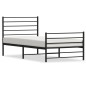 vidaXL Estructura de cama con cabecero y estribo metal negro 107x203cm vidaXL Estructura de cama con cabecero y estribo metal negro 107x203cm