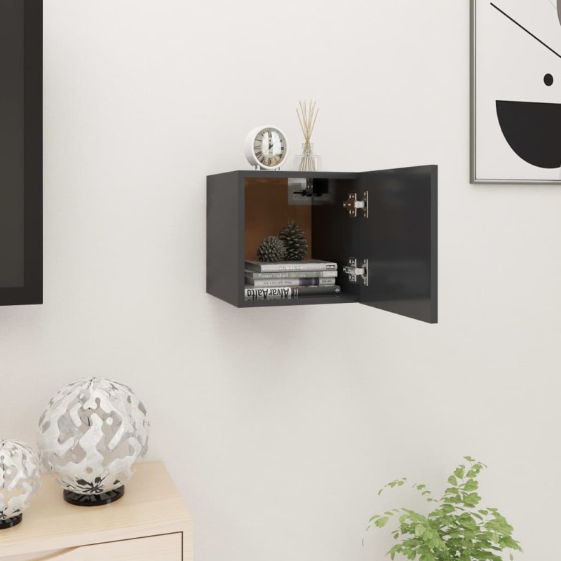 vidaXL Mueble de salón de pared gris 30,5x30x30 cm vidaXL Mueble de salón de pared gris 30,5x30x30 cm