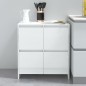 vidaXL Aparador de madera contrachapada blanco brillante 70x41x75 cm vidaXL Aparador de madera contrachapada blanco brillante 70x41x75 cm