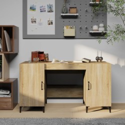 vidaXL Escritorio madera contrachapada color roble Sonoma 140x50x75 cm