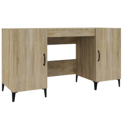 vidaXL Escritorio madera contrachapada color roble Sonoma 140x50x75 cm