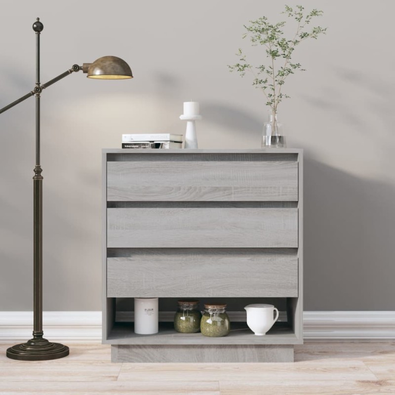 vidaXL Aparador de madera contrachapada gris Sonoma 70x41x75 cm vidaXL Aparador de madera contrachapada gris Sonoma 70x41x75 cm