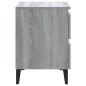 vidaXL Mesitas de noche 2 uds patas de metal gris Sonoma 40x35x50 cm vidaXL Mesitas de noche 2 uds patas de metal gris Sonoma 40x35x50 cm