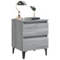vidaXL Mesitas de noche 2 uds patas de metal gris Sonoma 40x35x50 cm vidaXL Mesitas de noche 2 uds patas de metal gris Sonoma 40x35x50 cm