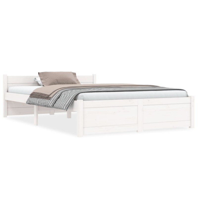 vidaXL Estructura de cama doble madera maciza blanco 135x190 cm vidaXL Estructura de cama doble madera maciza blanco 135x190 cm