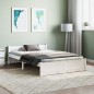 vidaXL Estructura de cama doble madera maciza blanco 135x190 cm vidaXL Estructura de cama doble madera maciza blanco 135x190 cm