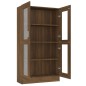 vidaXL Vitrina madera contrachapada roble marrón 82,5x30,5x150 cm vidaXL Vitrina madera contrachapada roble marrón 82,5x30,5x150 cm