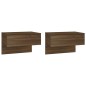 vidaXL Mesita de noche de pared 2 uds marrón oble vidaXL Mesita de noche de pared 2 uds marrón oble