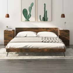 vidaXL Mesitas de noche 2 unidades color roble ahumado 40x36x65 cm
