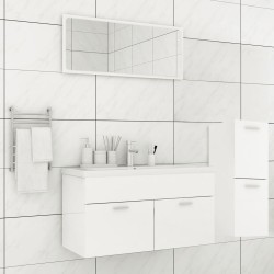 vidaXL Juego de muebles de baño madera de ingeniería blanco brillo