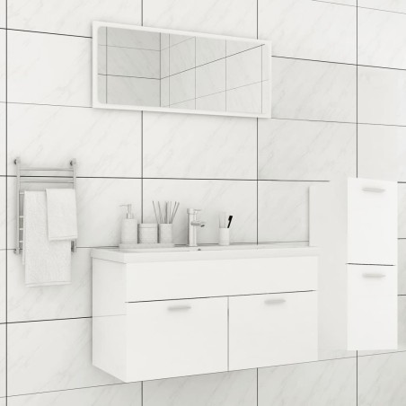 vidaXL Juego de muebles de baño madera de ingeniería blanco brillo