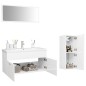 vidaXL Juego de muebles de baño madera de ingeniería blanco brillo vidaXL Juego de muebles de baño madera de ingeniería blanco brillo