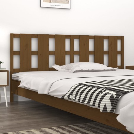 vidaXL Cabecero de cama madera maciza de pino marrón miel 205x4x100 cm
