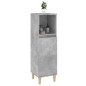 vidaXL Armario de baño madera contrachapada gris hormigón 30x30x100 cm
