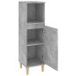vidaXL Armario de baño madera contrachapada gris hormigón 30x30x100 cm