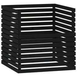 vidaXL Compostador de madera maciza de pino negro 100x100x102 cm