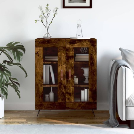 vidaXL Aparador de madera de ingeniería roble ahumado 69,5x34x90 cm