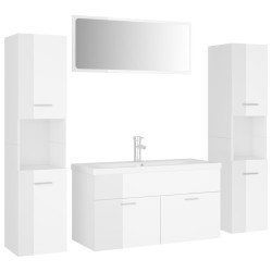 vidaXL Juego de muebles de baño madera de ingeniería blanco brillo