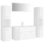 vidaXL Juego de muebles de baño madera de ingeniería blanco brillo vidaXL Juego de muebles de baño madera de ingeniería blanco brillo
