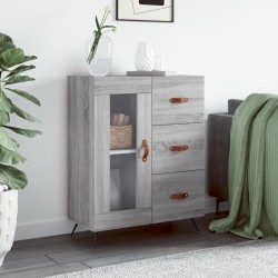 vidaXL Aparador de madera de ingeniería gris Sonoma 69,5x34x90 cm