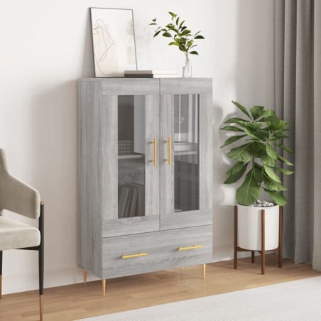 vidaXL Aparador alto madera de ingeniería gris Sonoma 69,5x31x115 cm