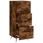 vidaXL Aparador madera de ingeniería roble ahumado 34,5x34x90 cm vidaXL Aparador madera de ingeniería roble ahumado 34,5x34x90 cm