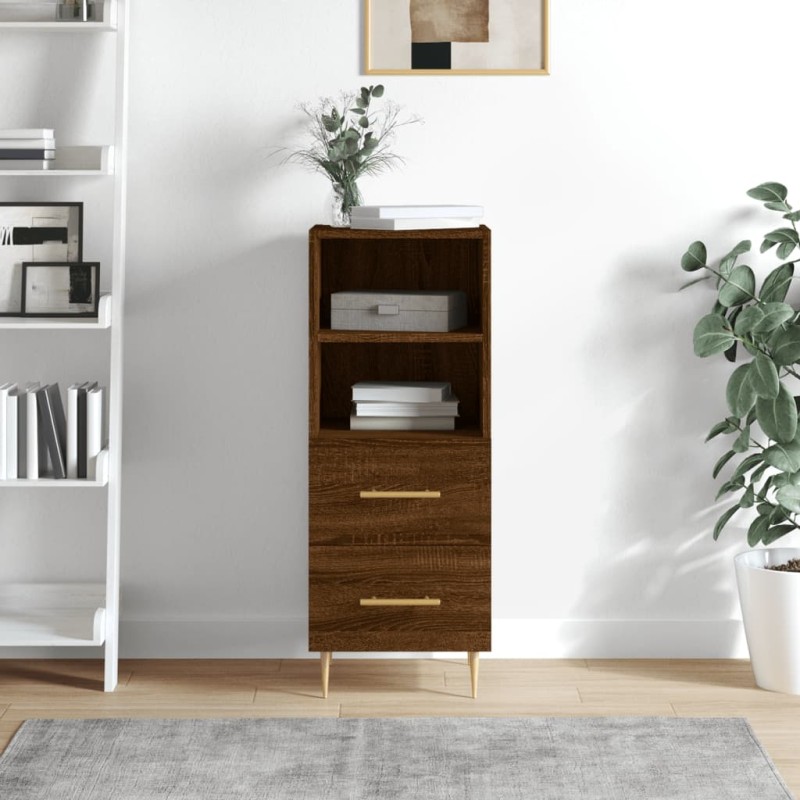 vidaXL Aparador madera de ingeniería marrón roble 34,5x34x90 cm