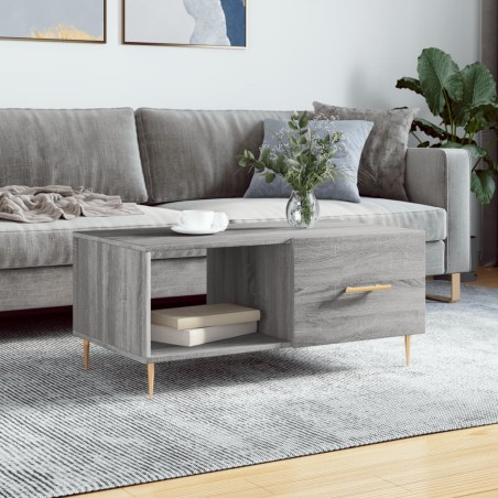 vidaXL Mesa de centro madera contrachapada gris Sonoma 90x50x40 cm