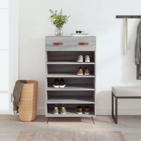 vidaXL Zapatero madera de ingeniería gris Sonoma 60x35x105 cm
