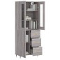 vidaXL Aparador alto madera contrachapada gris sonoma 69,5x34x180 cm vidaXL Aparador alto madera contrachapada gris sonoma 69,5x34x180 cm