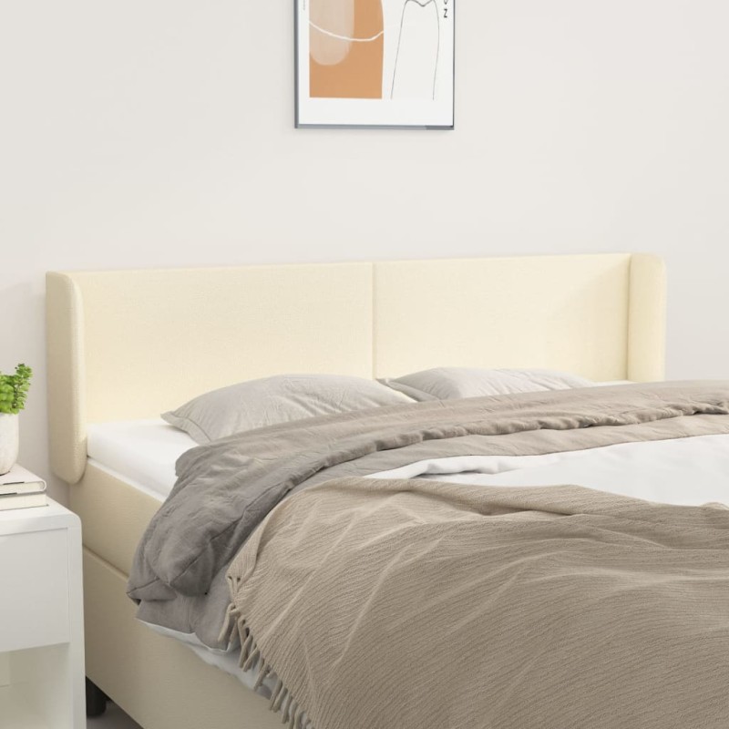 vidaXL Cabecero de cuero sintético color crema 147x16x78/88 cm vidaXL Cabecero de cuero sintético color crema 147x16x78/88 cm