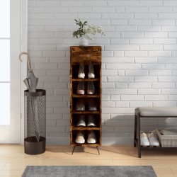 vidaXL Zapatero madera de ingeniería roble ahumado 30x35x105 cm