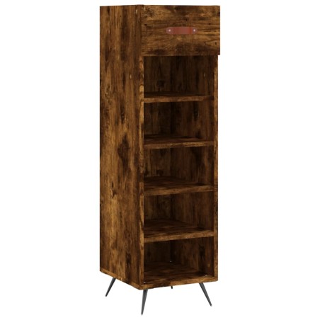vidaXL Zapatero madera de ingeniería roble ahumado 30x35x105 cm