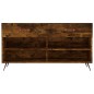 vidaXL Banco zapatero madera de ingeniería roble ahumado 102x35x55 cm vidaXL Banco zapatero madera de ingeniería roble ahumado 102x35x55 cm