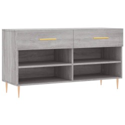 vidaXL Banco zapatero madera de ingeniería gris Sonoma 102x35x55 cm